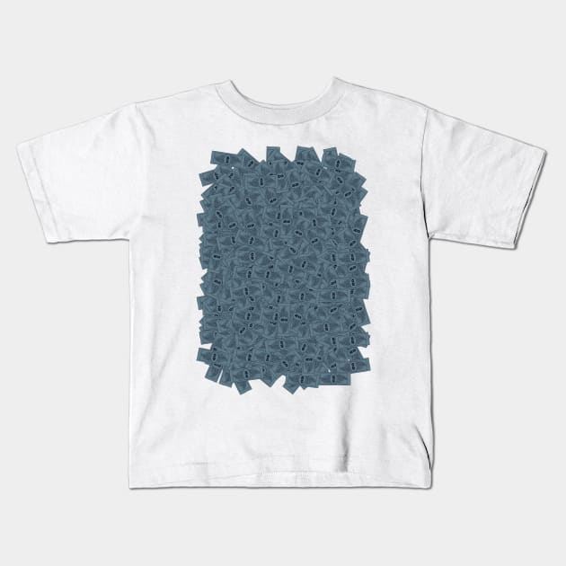 ticket bleu pattern Kids T-Shirt by abstractsmile